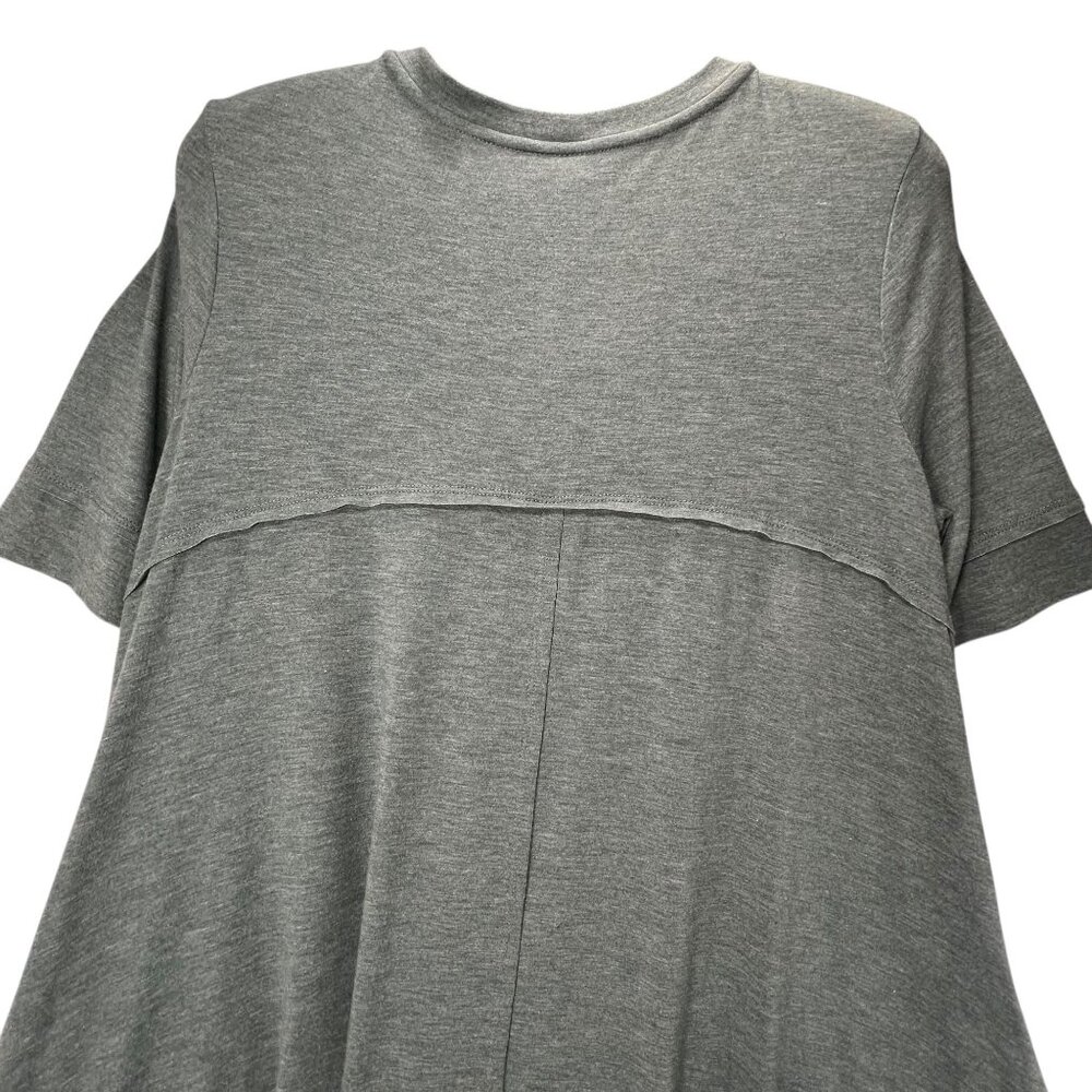 LoGo Lounge Lori Goldstein Dress Handkerchief Hem Teal Blue Lg Short Sleeve - Picture 9 of 16